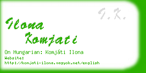ilona komjati business card